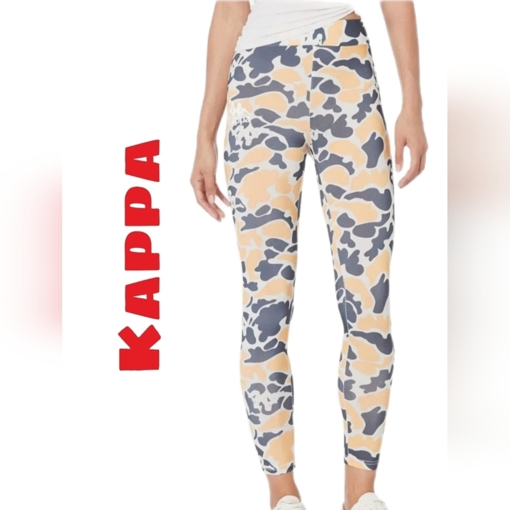 Kappa Women's Authentic Palissa Sport Leggings Sz M Comfort Logo All Over